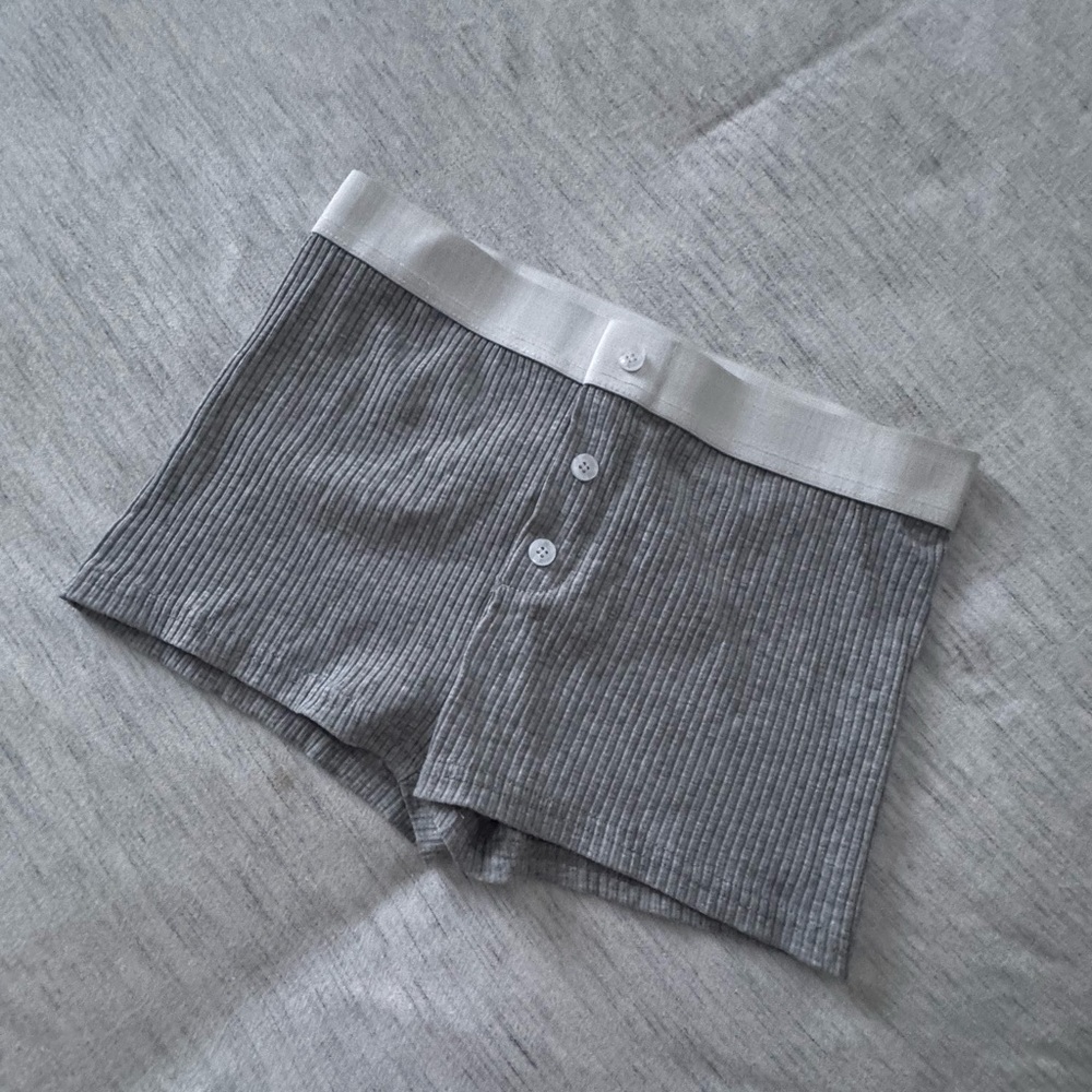 Grey mini shorts